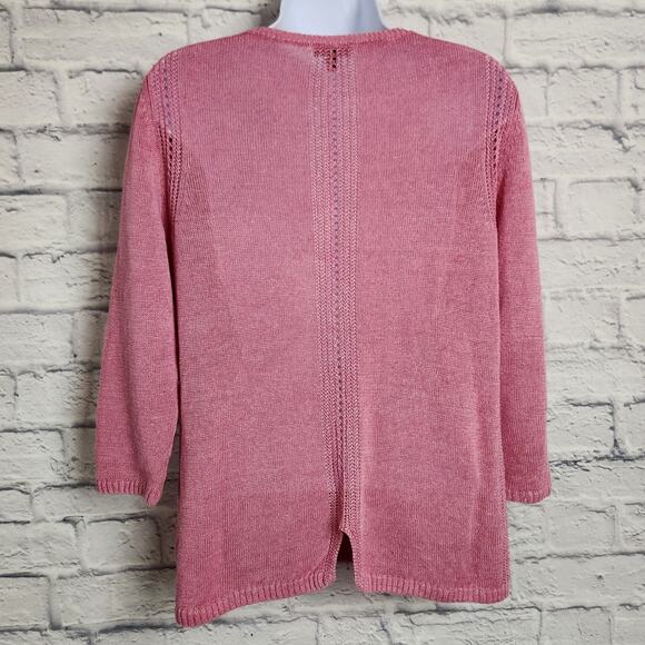 Talbots Sweater Womens Size Medium 100% Linen Pink - Picture 2 of 14